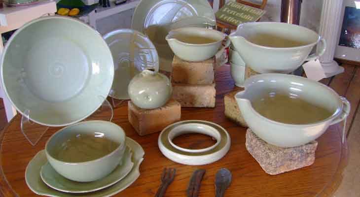 Bowls & mugs from White Oaks Pottery.